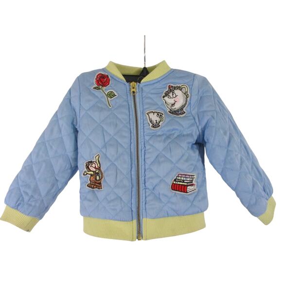 Disney Collection by Tutu Couture Blue Beauty and the Beast Quilted Jacket 2T - Picture 1 of 10